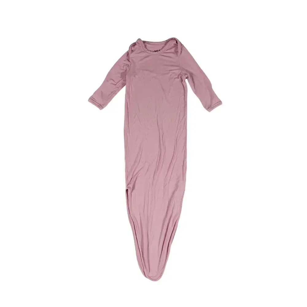 Little Sleepies Bamboo Knotted Gown Pink Newborn + Childhoods Floral Hat Newborn